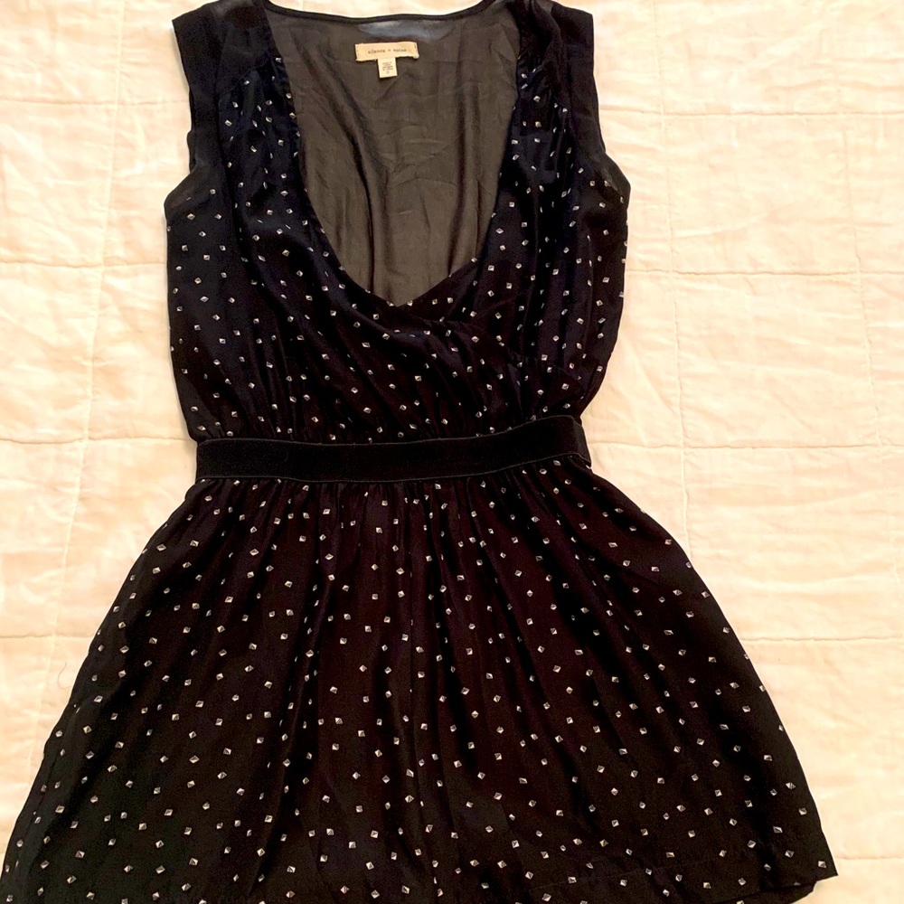 Black romper, sheer back, velvet waistband